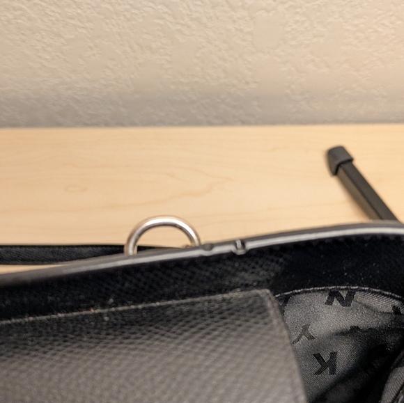 DKNY Black Leather Charm Tote with Gold Accents - Picture 13 of 16